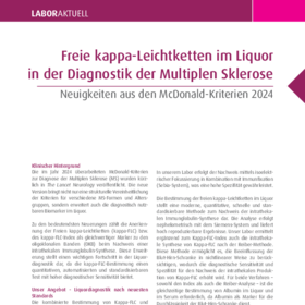 Freie kappa-Leichtketten im Liquor in der Diagnostik der Multiplen Sklerose