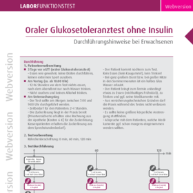 Oraler Glukosetoleranztest ohne Insulin Erwachsene
