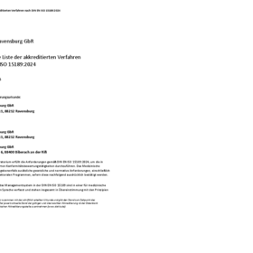 Tagesaktuelle Liste Untersuchungsverfahren nach ISO 15189
