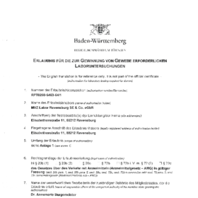 Erlaubnis von Laboruntersuchungen gem. §20b Arzneimittelgesetz
