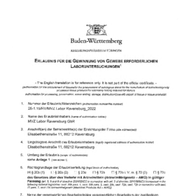 Erlaubnis von Laboruntersuchungen gem. §20b Arzneimittelgesetz